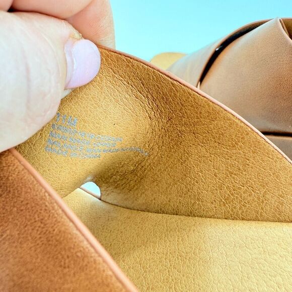 Korks Kork Ease Brown Vegan Madera Platform Chunky Slip On Wedge Slide 11M - Picture 10 of 13